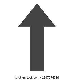 Arrow up vector illustration on a white background. An isolated flat icon illustration of arrow up with nobody.
