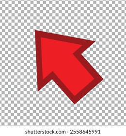 Arrow vector illustration in red  colors for anything facing left