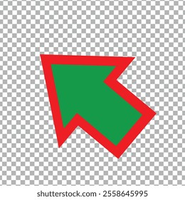 Arrow vector illustration in red and green colors for anything