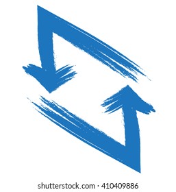 Arrow Vector Line. Grunge Painted Brush strokes.