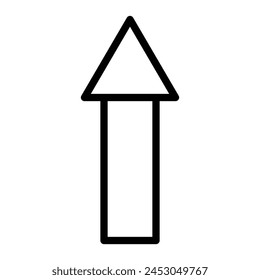 Up Arrow Vector Line Icon Design