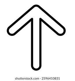 Up Arrow Vector Line Icon Design