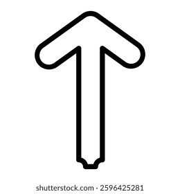 Arrow up Vector Line Icon Design