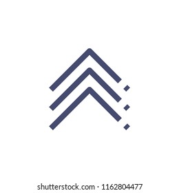 Up Arrow Vector Line Icon Pixel Perfect. Editable 2 Pixel Stroke Weight. Direction Icon for Website Mobile App Presentation