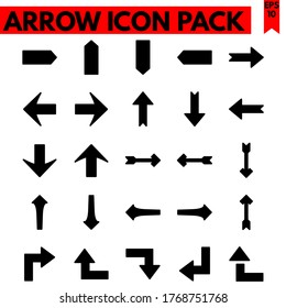 Arrow vector line icons set