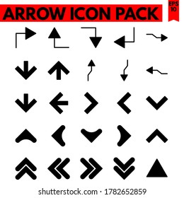 arrow vector line icons set