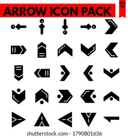 arrow vector line icons set