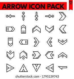 arrow vector line icons set