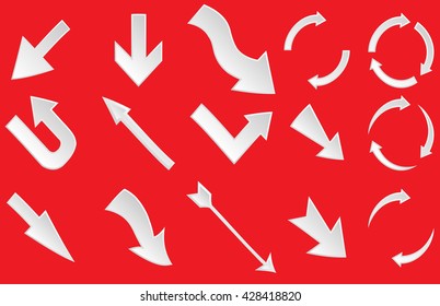 Arrow Vector Line.Arrow Red Line.Arrow Modern set