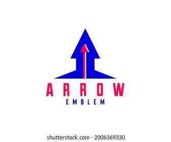 Arrow up vector logo, business success concept, arrow starting and launching like a rocket, development and rise.