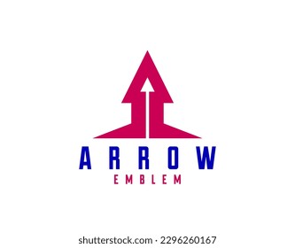 Arrow up vector logo, business success concept, arrow starting and launching like a rocket, development and rise.