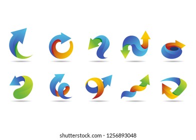 arrow vector logo collection with colorful style