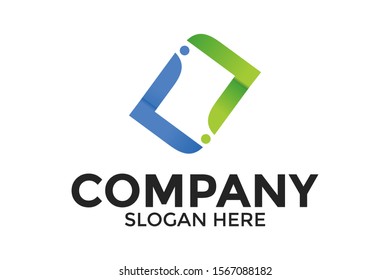 Arrow vector on green an blue color, Finance, Logistic, Accounting and Business Logo Design Vector Template