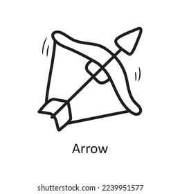 Arrow Vector Outline Icon Design illustration. Medieval Symbol on White background EPS 10 File
