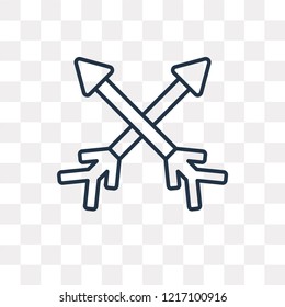 Arrow vector outline icon isolated on transparent background, high quality linear Arrow transparency concept can be used web and mobile
