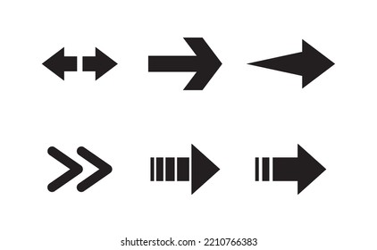 Arrow vector pictogram. Icon set of arrows.
