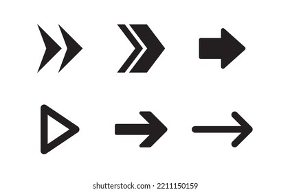 Arrow vector pictogram. Icon set of arrows.