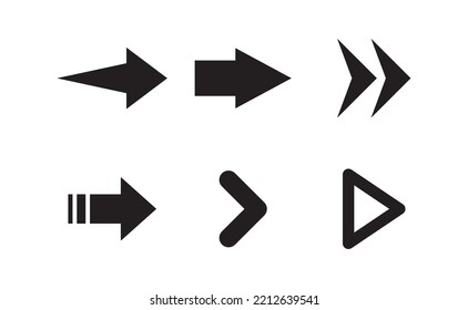 Arrow vector pictogram. Icon set of arrows.