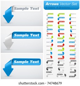 Conjunto vectorial de flecha. 4 colores 