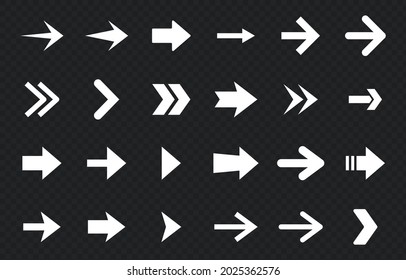 Arrow Vector Set. Abstract Arrow Icon Collection. Variety of Different Arrows Symbol for Web UI Design. Flat Style Isolated Arrow Design Elements