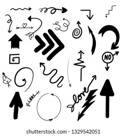 arrow vector set, hand drawn, eps 10