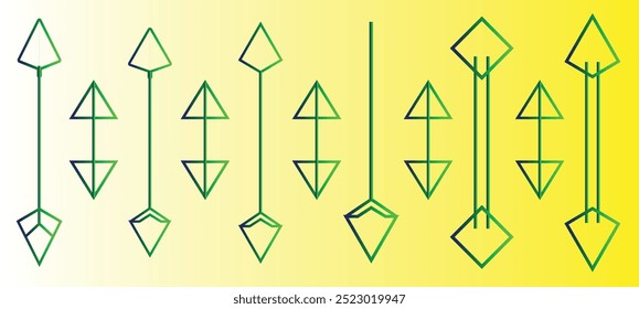 Vector de flecha. Conjunto de Vectores de flecha. Ilustración vectorial de flecha. diseño. conjunto de Vectores de flechas