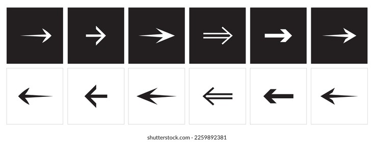 Arrow vector set. Modern and simple arrow icons. Arrow Cursor Vector. Black and white illustration symbols. Arrow signs.