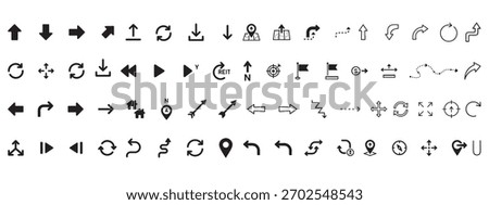 arrow vector set , arrow silhouette . arow vector set .