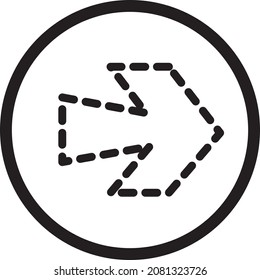 Arrow vector sign in circle Highway or speed track warning bend. Driveway mark showing and pointing route direction monochrome flat cartoon illustration