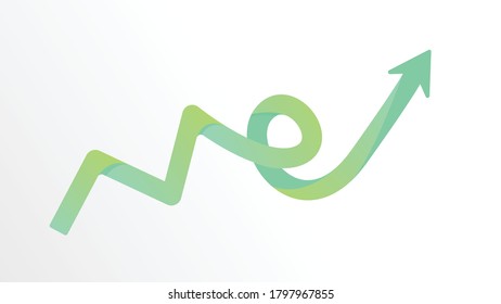 Up arrow vector sign. With a green 3d concept
