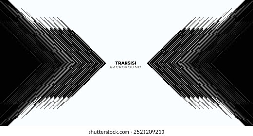 Flecha. Vector de transición entre colores con líneas rayadas en un estilo moderno. Fondo blanco y negro de moda para el diseño de envases, ropa, interior, tipografía