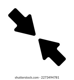 Arrow to arrow vector. Two black arrows vector.