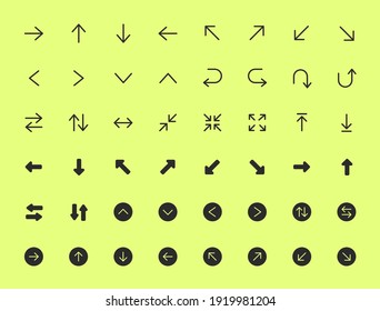 Dibujos de símbolos de vectores de flecha para vector de flechas de interfaz