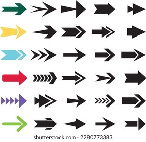 Arrow vectors are vector graphics that depict arrows in different styles and directions. Here are some common descriptions of arrow vectors: