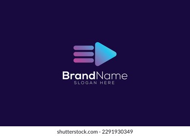 Arrow video icon logo design template