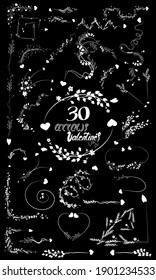 Arrow. Vintage arrows set. Wedding. Valentine's Day. Birthday. Congratulation. Message. Isolated elements on a black background.Vector. Eps 10.