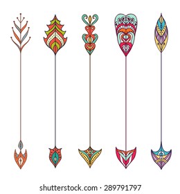 Arrow. Vintage decorative elements. Hand drawn background. Islam, Arabic, Indian, ottoman motifs.
