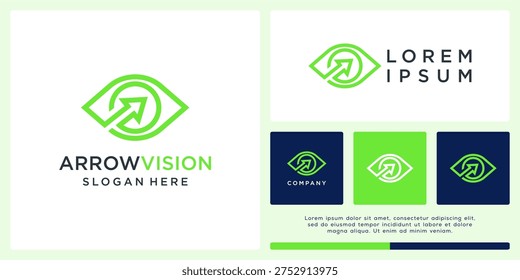 Arrow vision logo design template abstract