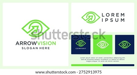 Arrow vision logo design template abstract