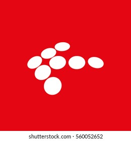 Arrow with volumetric circles editable vector