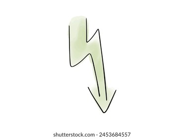 Arrow watercolor doodle element, vector illustration.