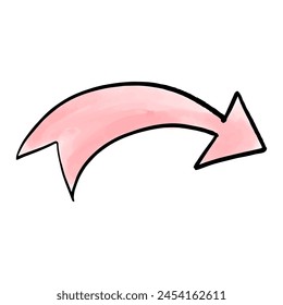 Arrow watercolor doodle element, vector illustration.