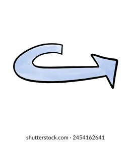 Elemento doodle de acuarela de flecha, Ilustración vectorial.