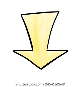 Elemento doodle de acuarela de flecha, Ilustración vectorial.