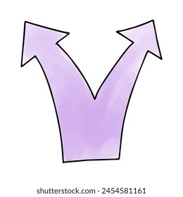 Elemento doodle de acuarela de flecha, Ilustración vectorial.