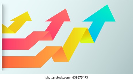 arrow wave infographics elements