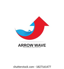 Arrow wave logo design template vector illustration
