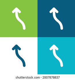 Arrow Wave Pointing Up Flat four color minimal icon set