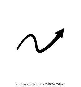 Arrow up wave symbol vector and icon