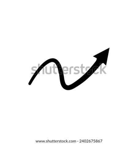 Arrow up wave symbol vector and icon
